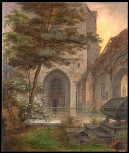 Een portaal van een kerk door Ernst Ferdinand Oehme